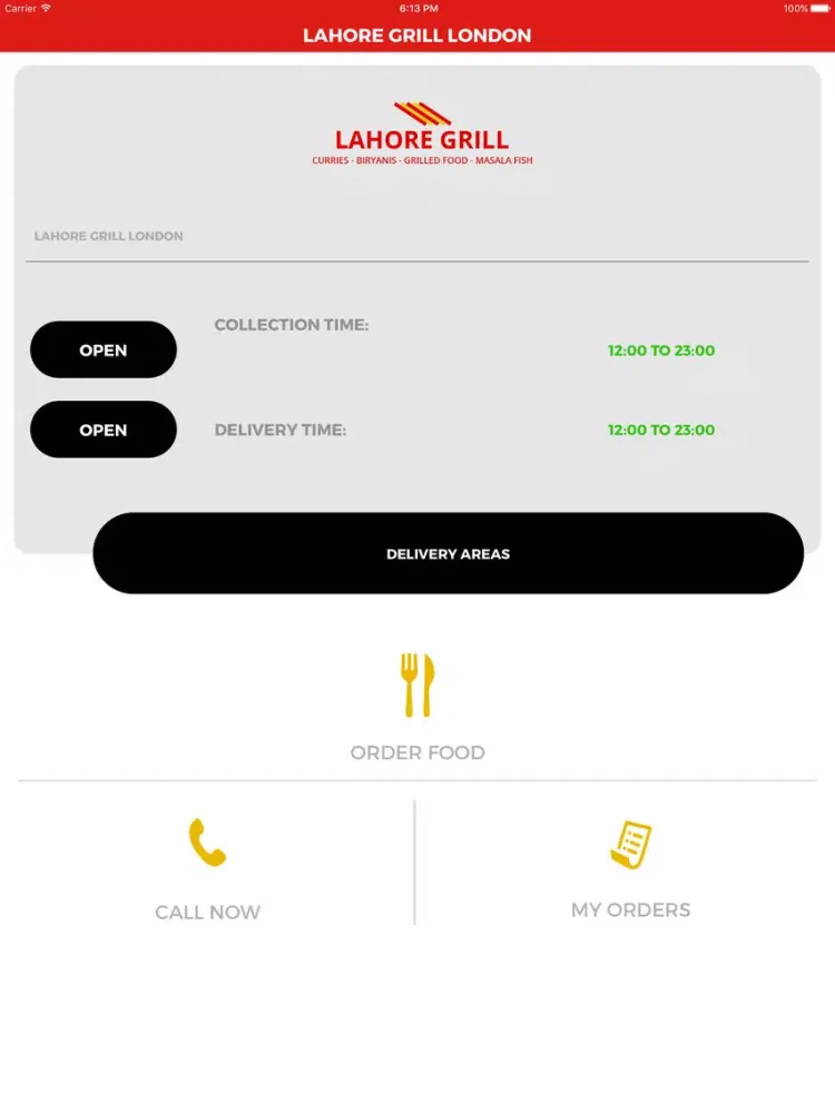 LAHORE GRILL LONDON iPad 应用截图
