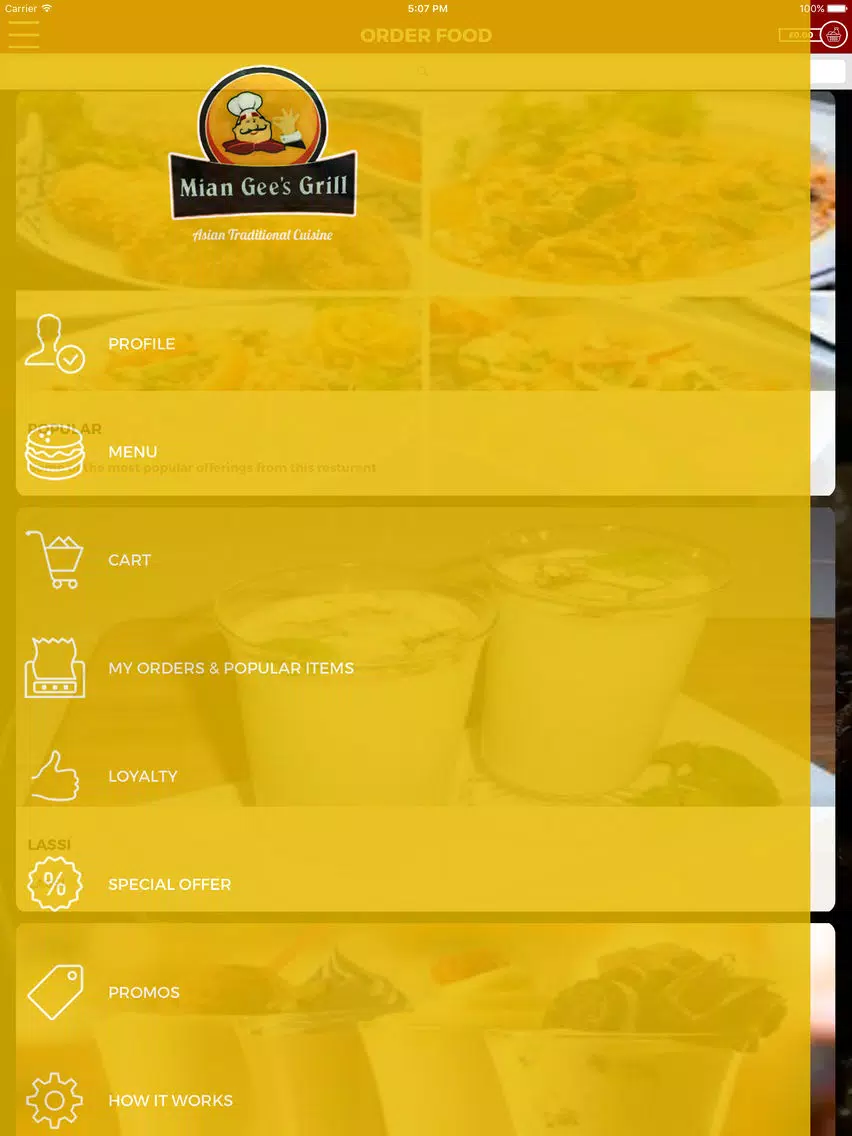 ภาพหน้าจอของ Mian Gees Grill iPad 