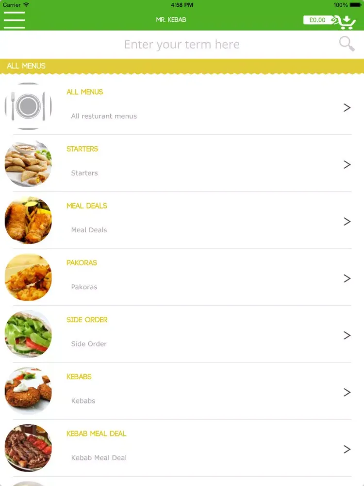 Tangkapan skrin MR KEBAB DUMBARTON iPad 