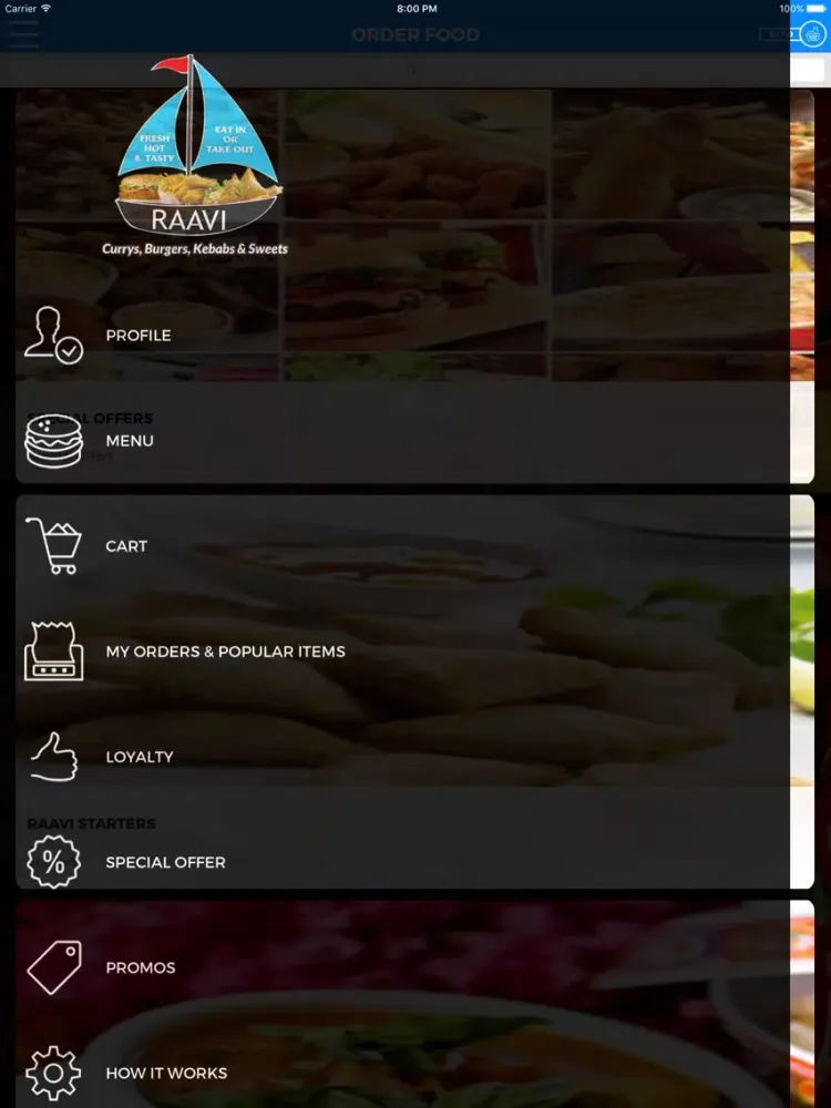 Capturas de pantalla de RAAVI CURRYS AND SWEETS iPad 