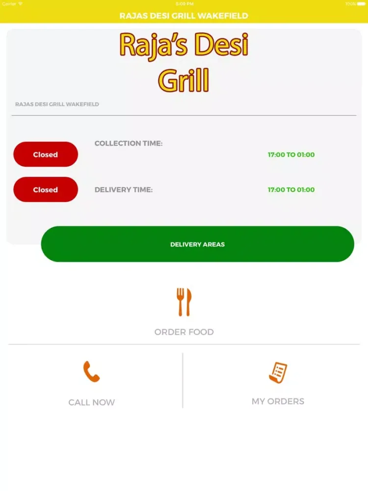 RAJAS DESI GRILL WAKEFIELD iPad 應用截圖