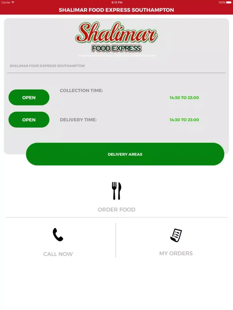 Screenshot di SHALIMAR FOOD EXPRESS SOUTHAMPTON iPad 