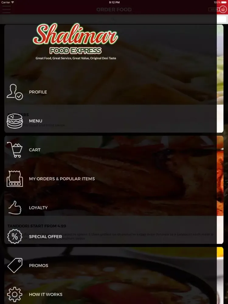 Screenshot di SHALIMAR FOOD EXPRESS SOUTHAMPTON iPad 