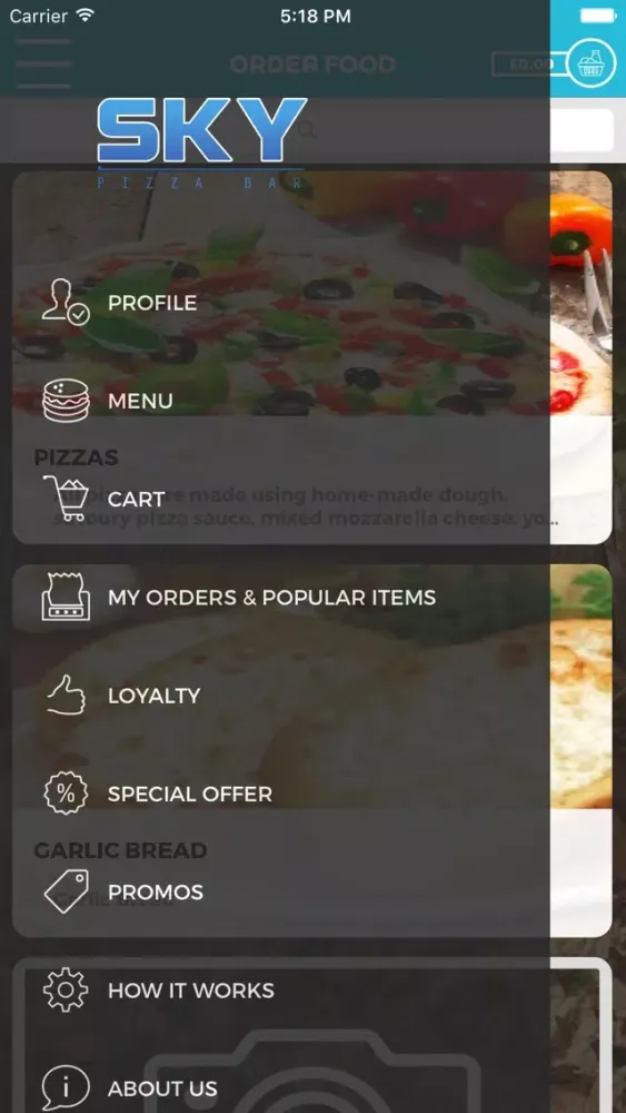 SKY PIZZA BAR LEEDS स्क्रीनशॉट