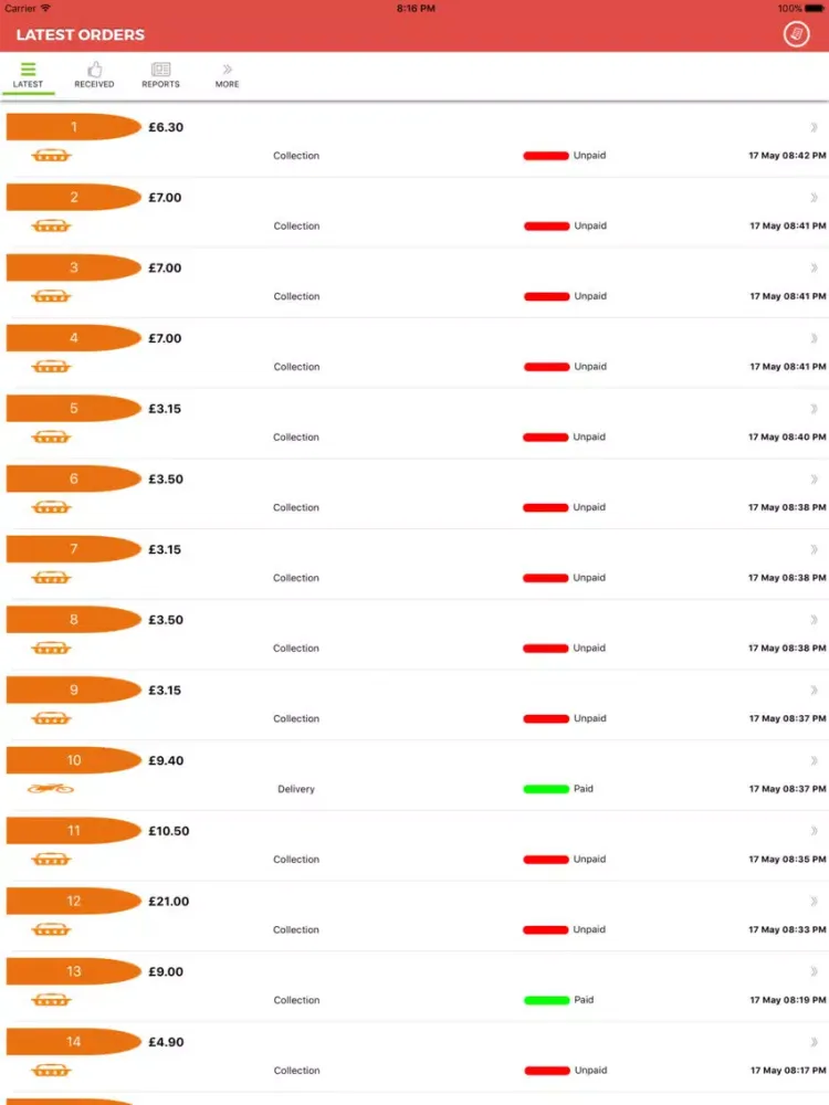 Capturas de pantalla de Smart TakeAway Admin iPad 
