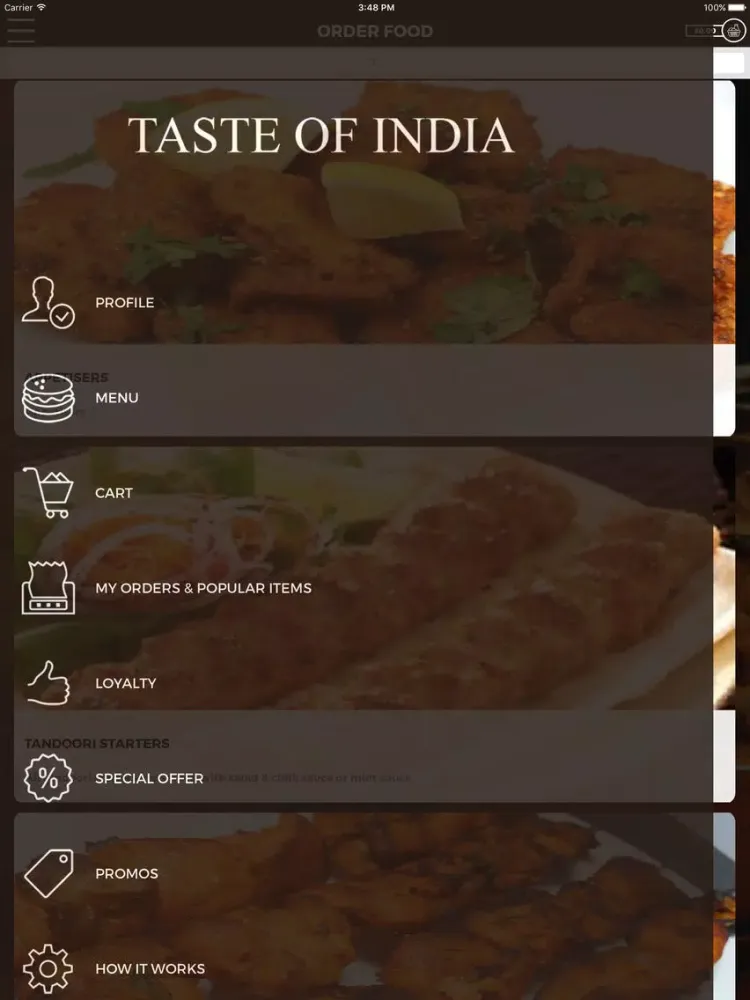 ภาพหน้าจอของ TASTE OF INDIA RUTHERGLEN iPad 