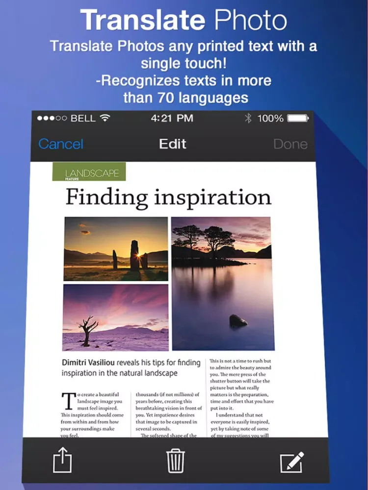 Translate Photo - OCR Camera Scanner & Translator iPad 應用截圖