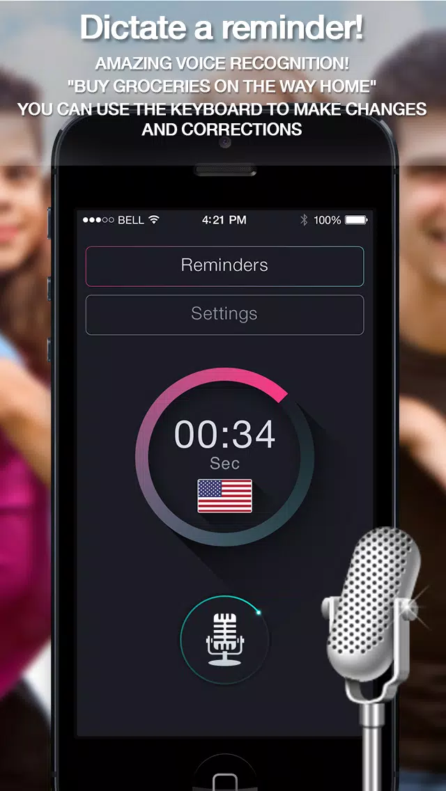 ภาพหน้าจอของ Voice Remindеrs Free - Dictate notes, create your calendar notifications, memos, custom alerts