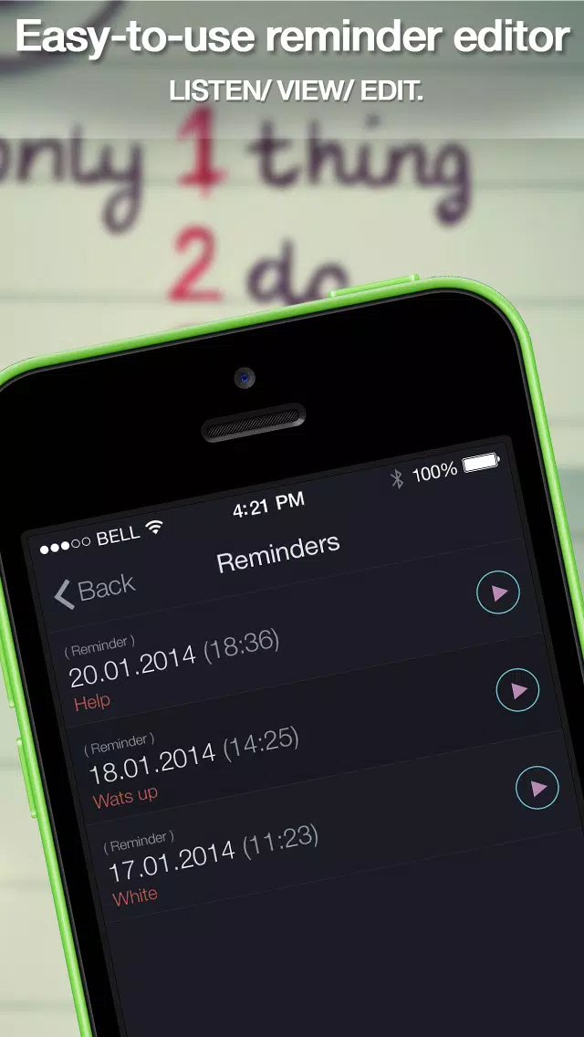 ภาพหน้าจอของ Voice Remindеrs Free - Dictate notes, create your calendar notifications, memos, custom alerts