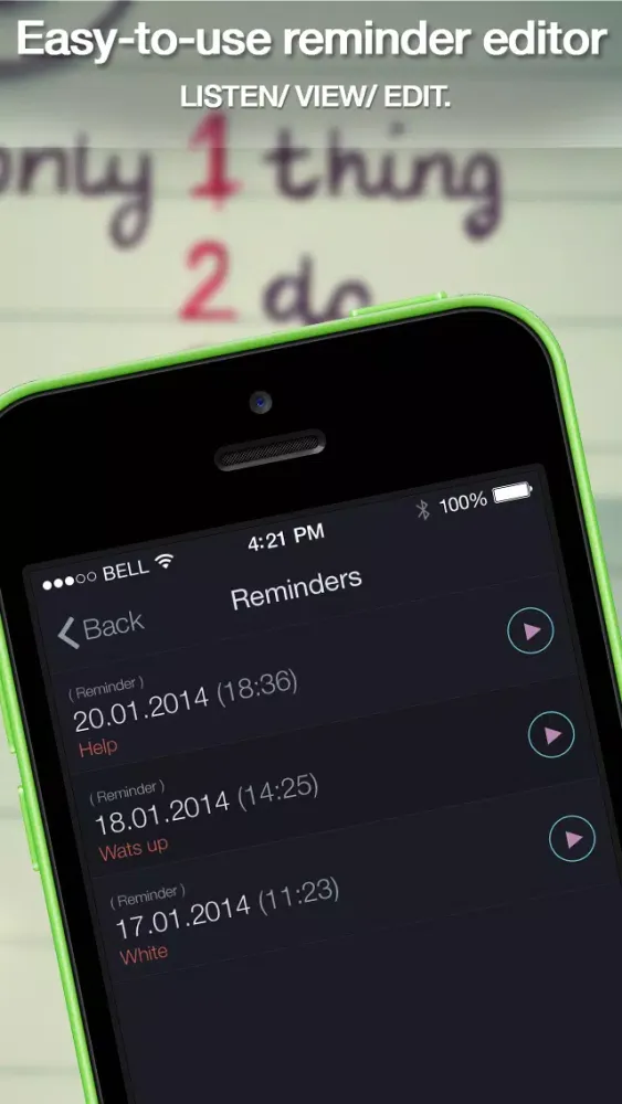 Voice Remindеrs Free - Dictate notes, create your calendar notifications, memos, custom alerts Screenshots
