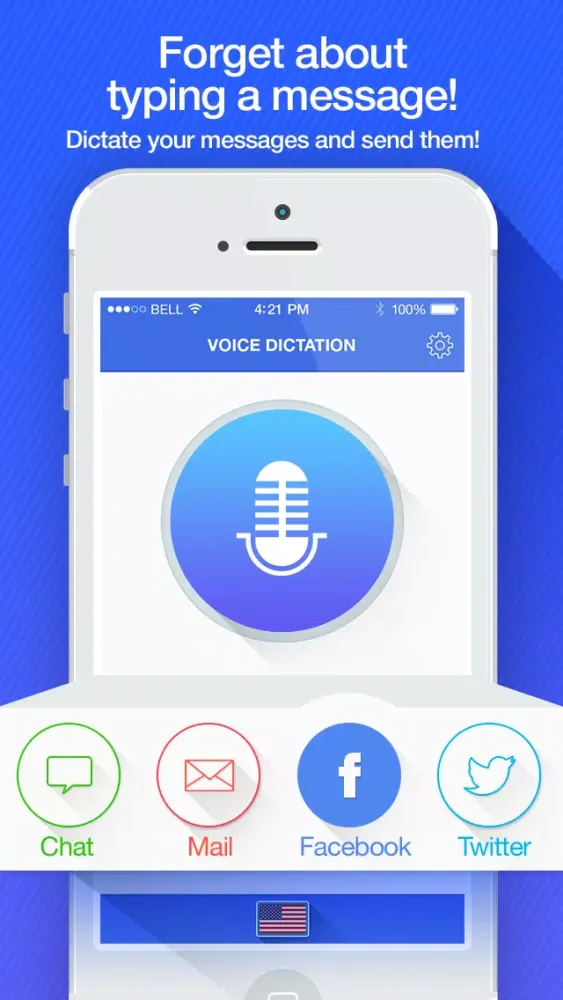 Voice Dictation Free - dictate and send SMS for Facebook,Twitter and email messages Screenshots