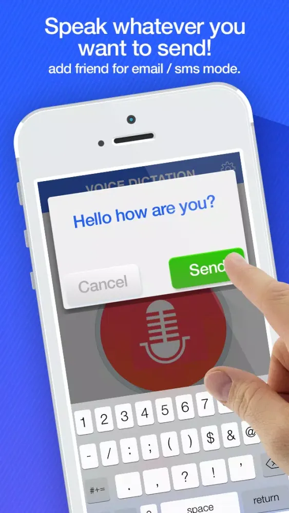 Voice Dictation Free - dictate and send SMS for Facebook,Twitter and email messages Screenshots