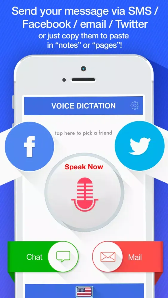 Voice Dictation Free - dictate and send SMS for Facebook,Twitter and email messages Screenshots