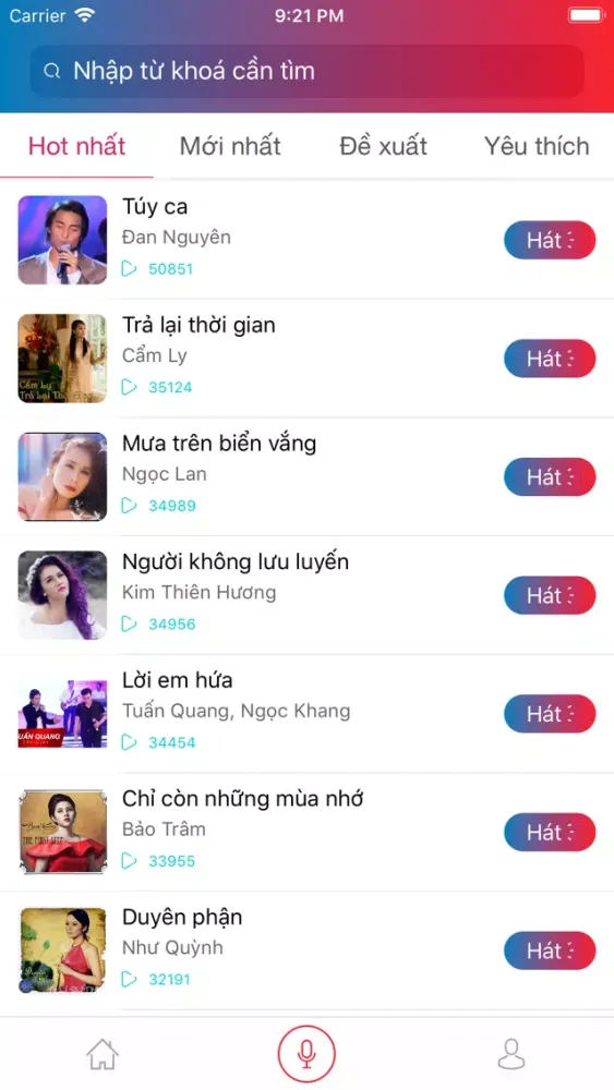 Tangkapan skrin Buum 360 - Hát karaoke hay