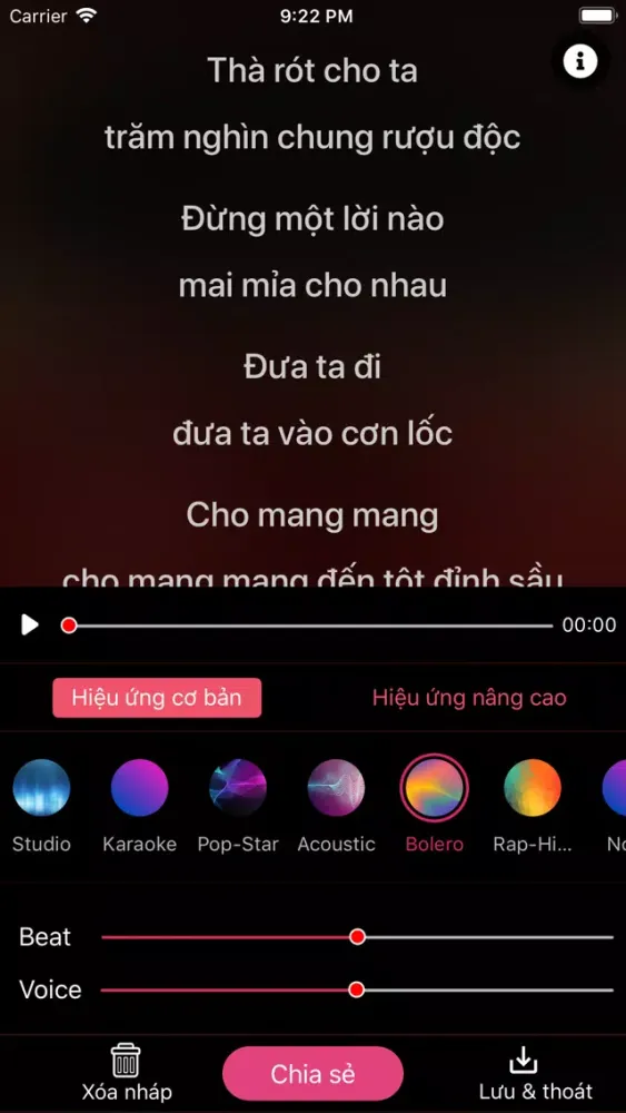 Tangkapan skrin Buum 360 - Hát karaoke hay