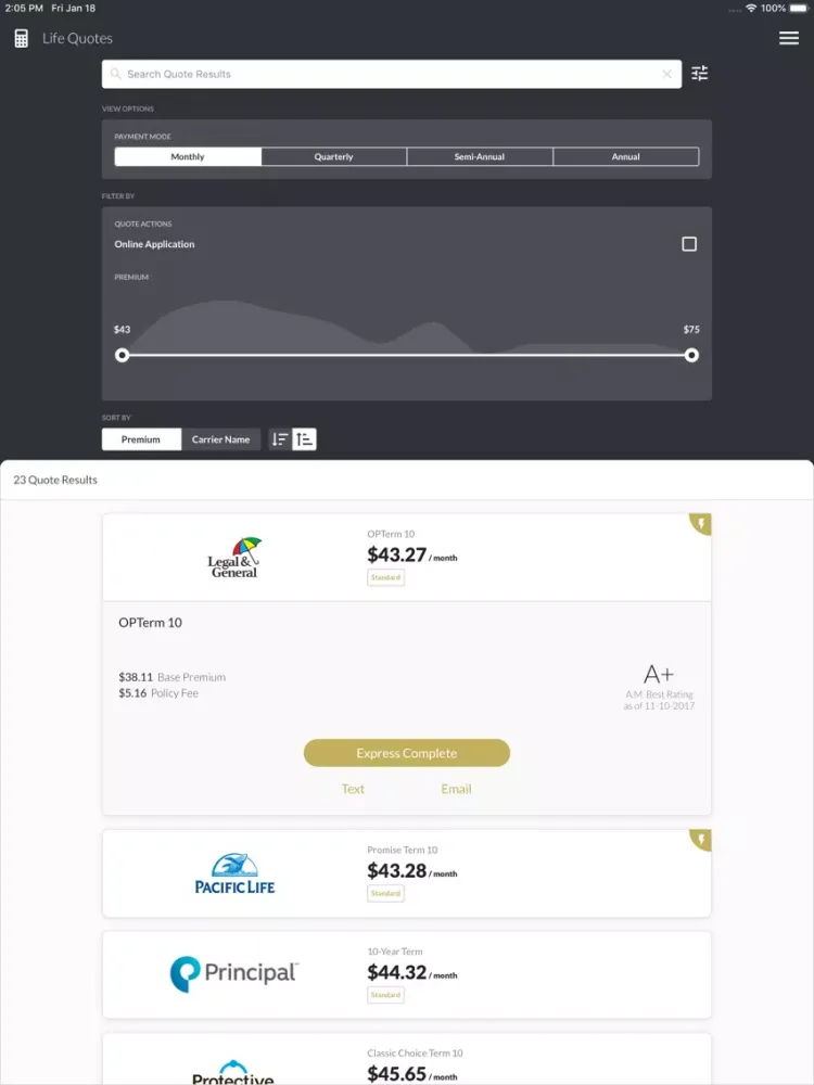 SmartMoney Quote & Sell Life iPad  Ekran Görüntüleri