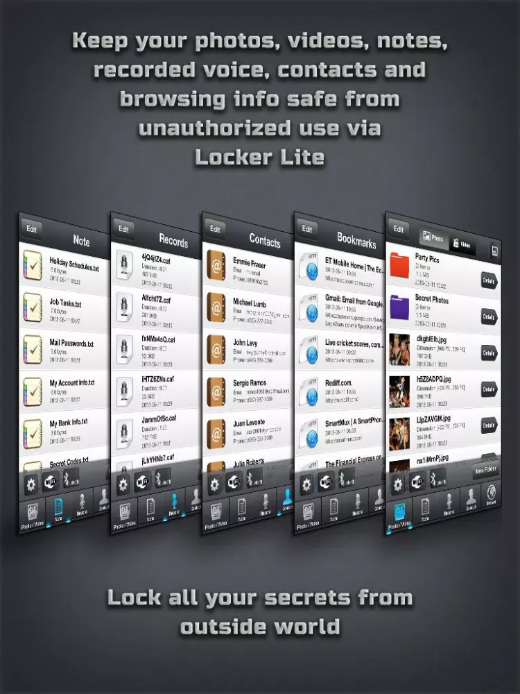 Capturas de tela do Locker Lite iPad 
