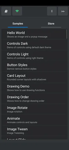 DroidScript: JS and Python IDE Ekran Görüntüleri