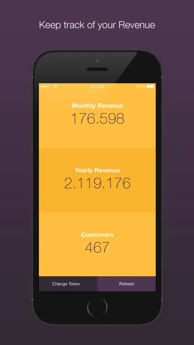 Capturas de tela do Revenue Tracking