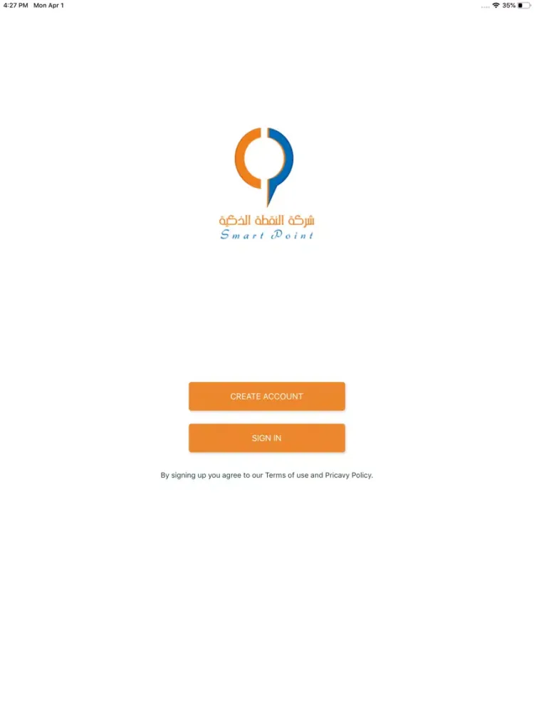 Capturas de tela do Smart point company iPad 