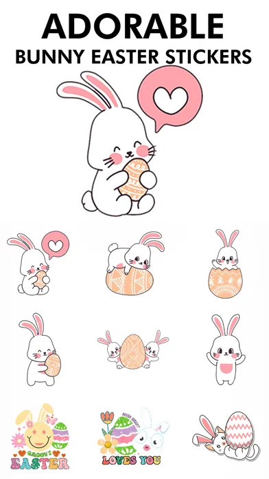 Tangkapan layar Adorable Bunny Easter Stickers