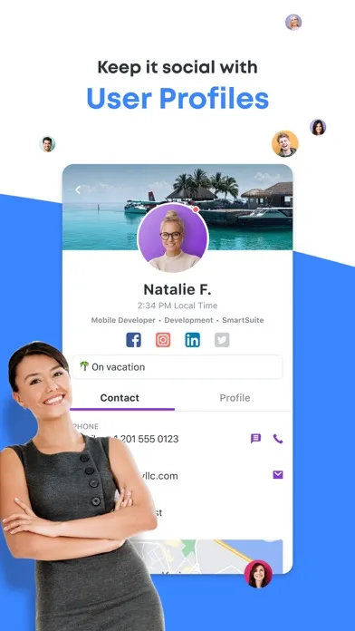 Capturas de tela do SmartSuite App
