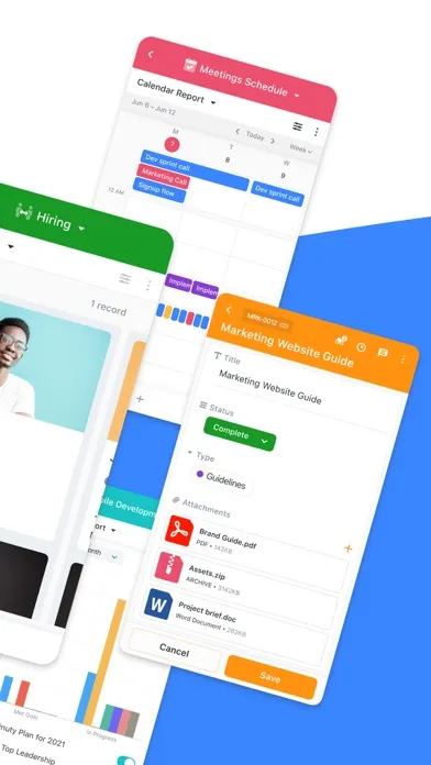 Capturas de tela do SmartSuite App