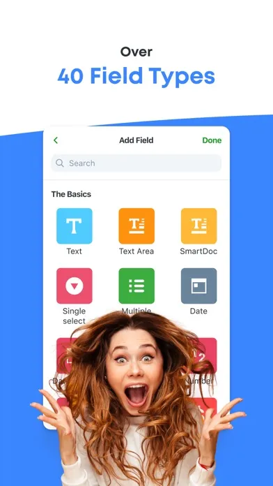 Capturas de tela do SmartSuite App