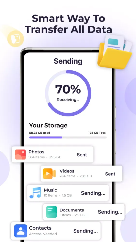 Switch Mobile, Data Transfer Screenshots