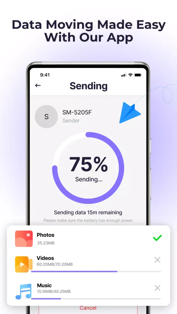 Switch Mobile, Data Transfer Screenshots