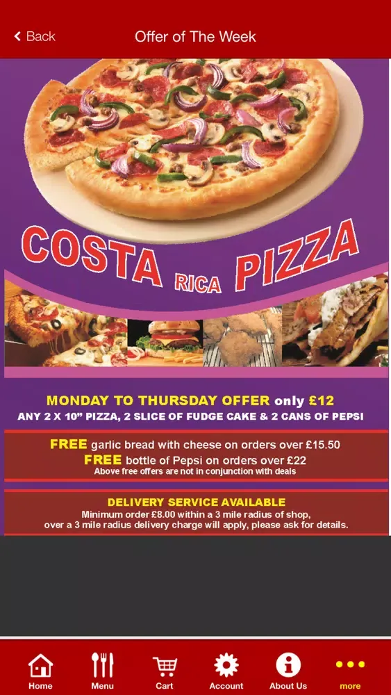 Costa Rica Pizza Sheffield Ekran Görüntüleri