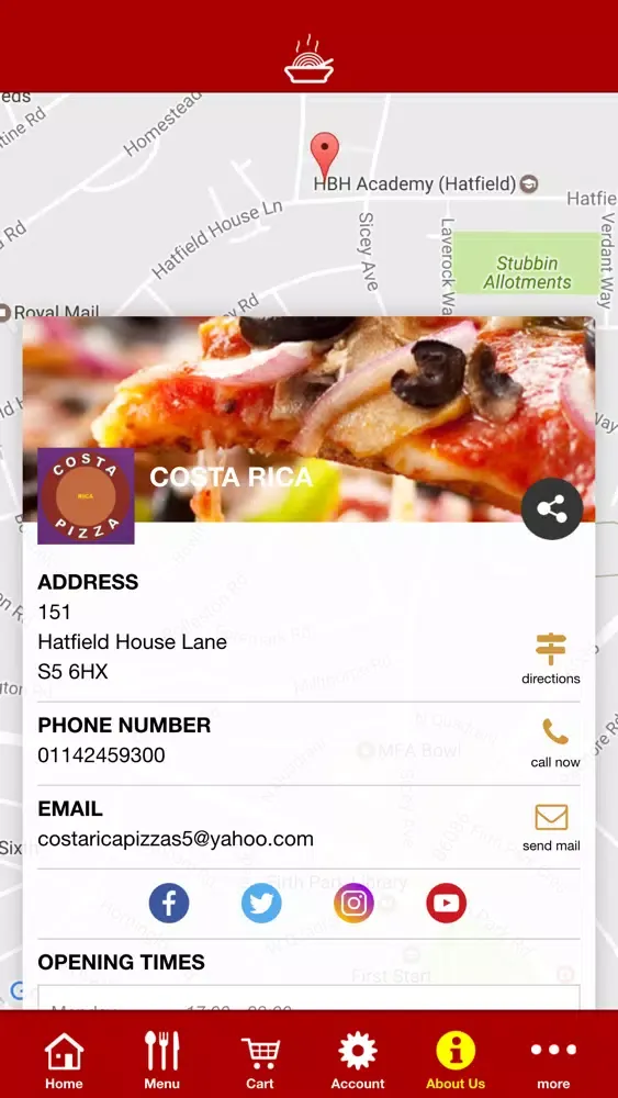 Costa Rica Pizza Sheffield Ekran Görüntüleri
