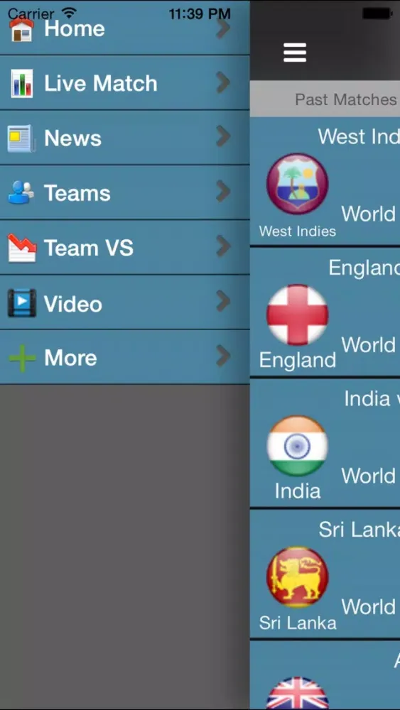 Tangkapan skrin Live Cricket Matches Full Score Card Odi T20 Test