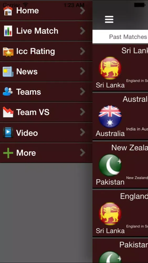 Cricket Updates - Live Score Card ODI T20 Test Matches Screenshots