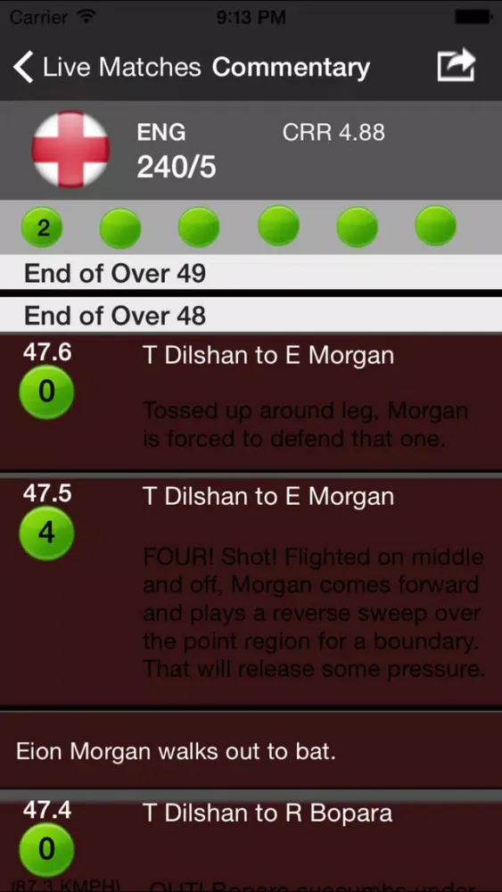 Cricket Updates - Live Score Card ODI T20 Test Matches Screenshots