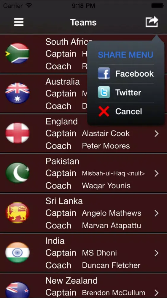 Cricket Updates - Live Score Card ODI T20 Test Matches Screenshots