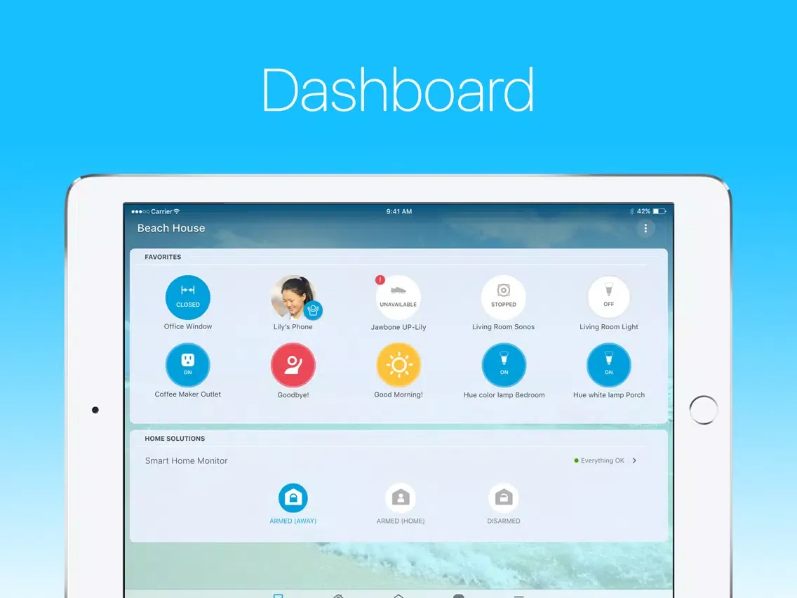 Tangkapan layar SmartThings Classic iPad 