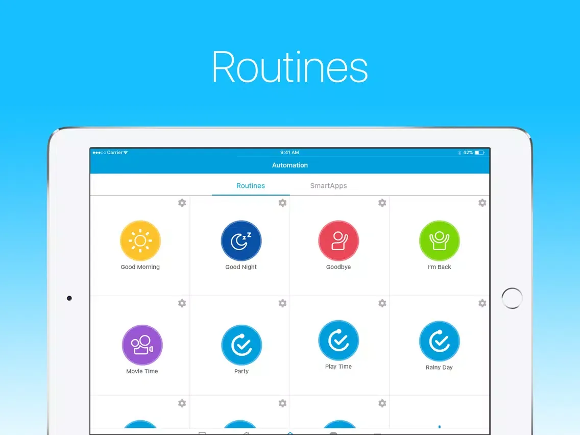 Tangkapan layar SmartThings Classic iPad 