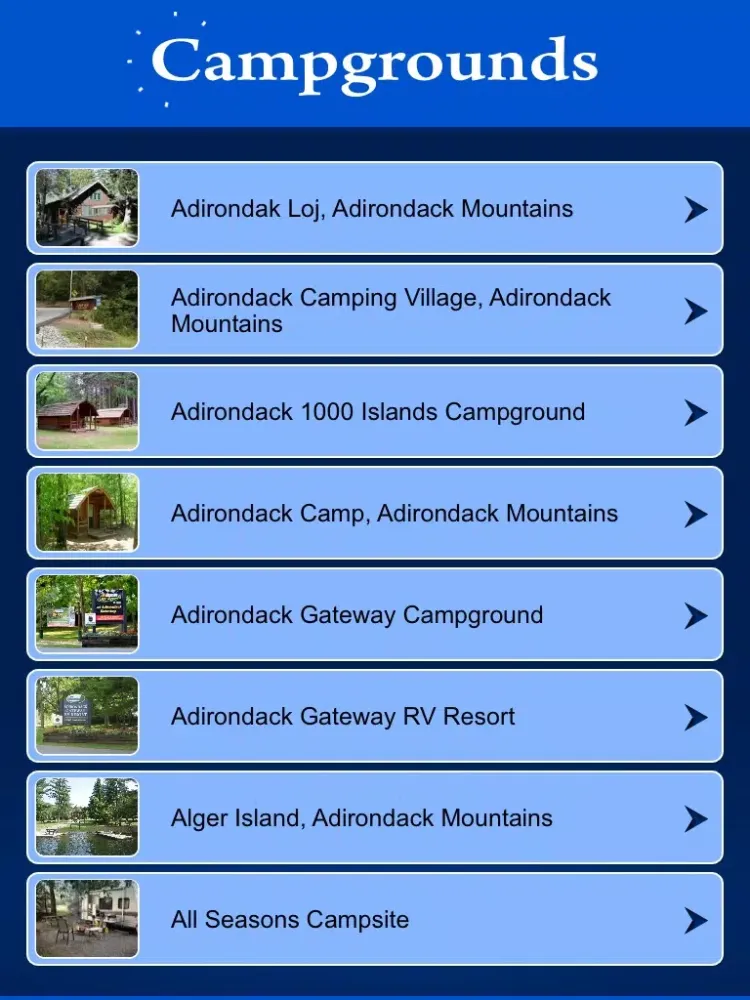 Capturas de pantalla de New York Campgrounds and RV Parks iPad 