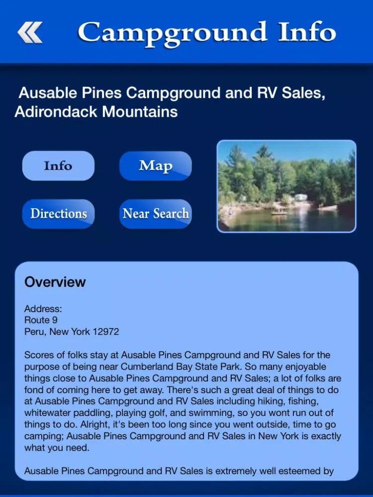 Capturas de pantalla de New York Campgrounds and RV Parks iPad 