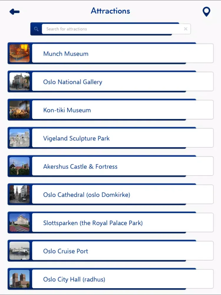 Tangkapan skrin Oslo Travel Guide iPad 
