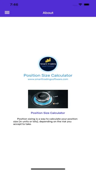 STS Position Size Calculator Screenshots