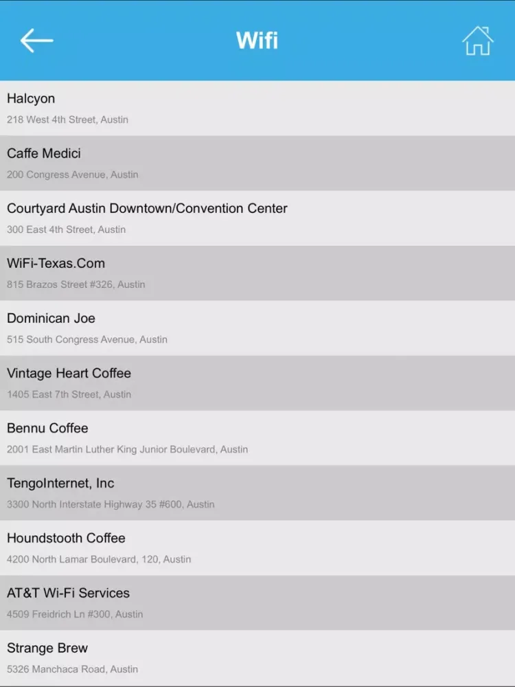 ภาพหน้าจอของ Austin Wifi Hotspots iPad 