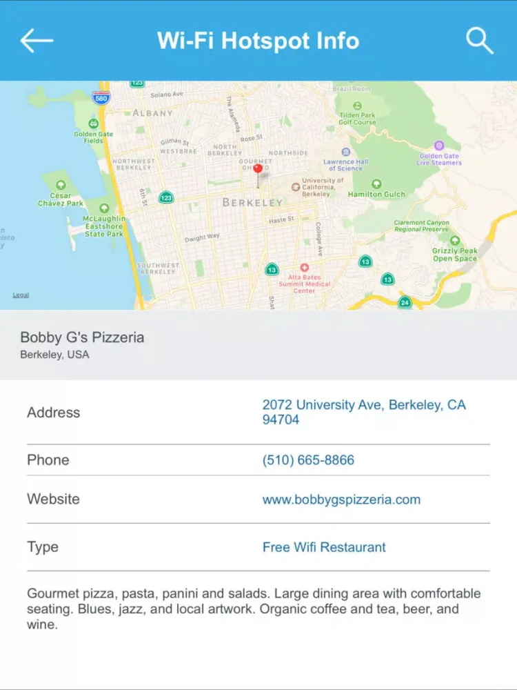 ภาพหน้าจอของ Berkeley Wifi Hotspots iPad 