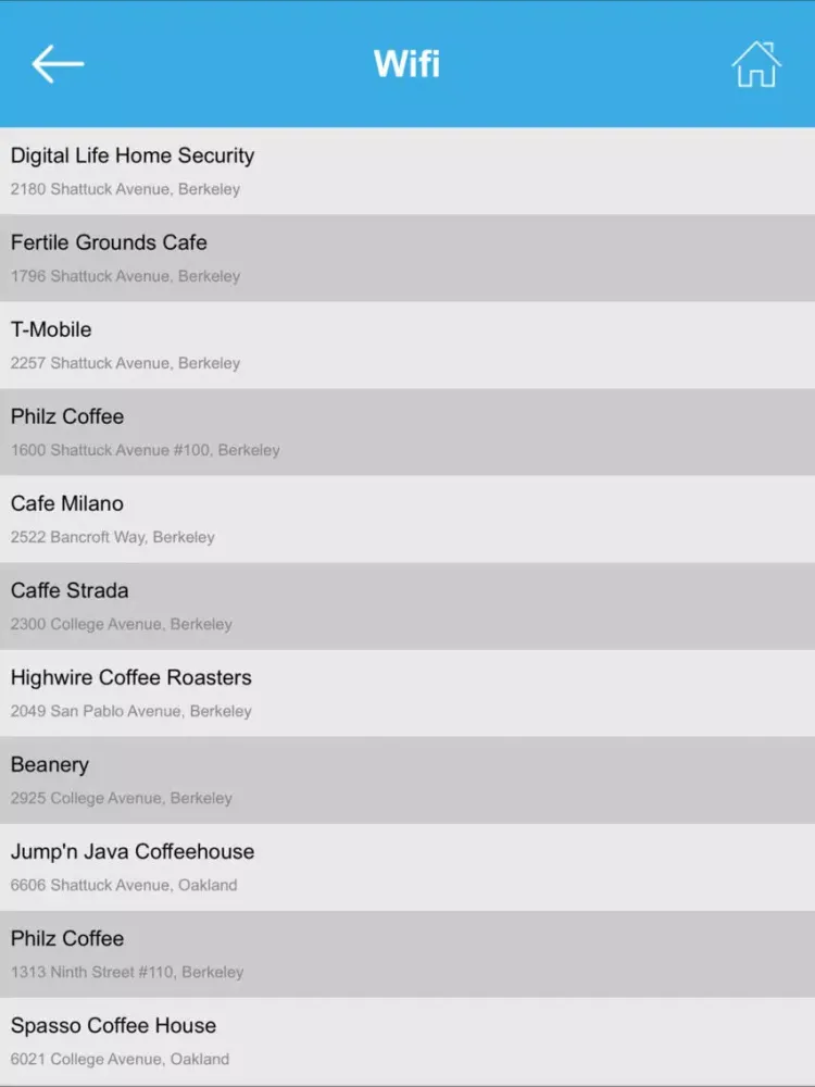 ภาพหน้าจอของ Berkeley Wifi Hotspots iPad 