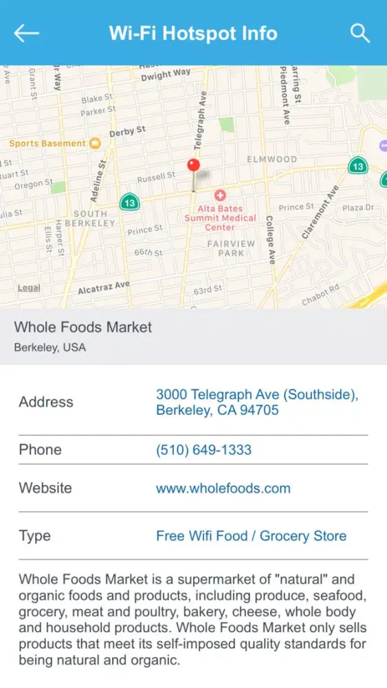 ภาพหน้าจอของ Berkeley Wifi Hotspots