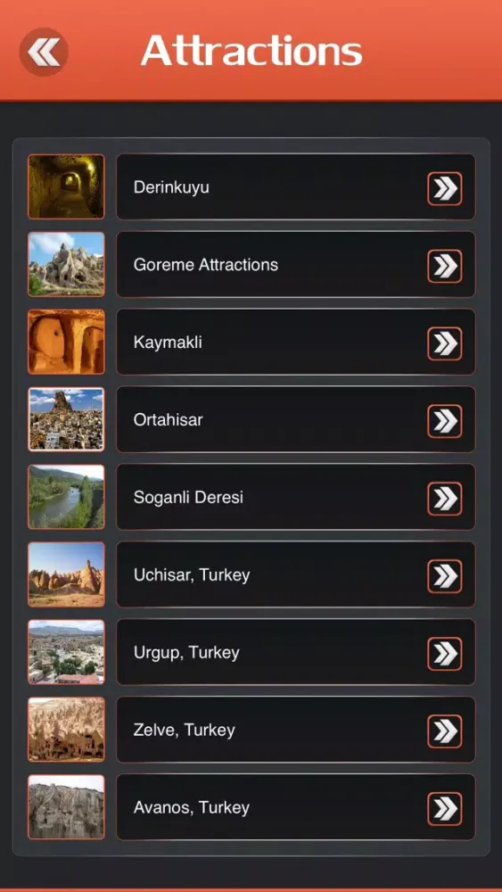 Capturas de tela do Cappadocia Tourism Guide