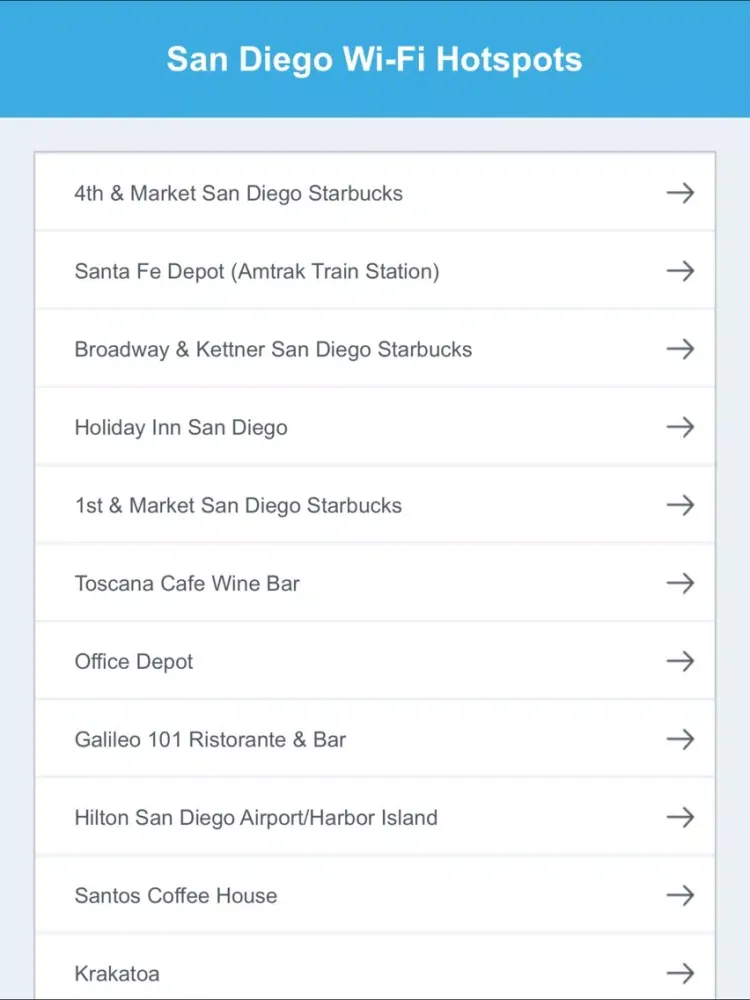 Capturas de pantalla de San Diego Wifi Locations iPad 