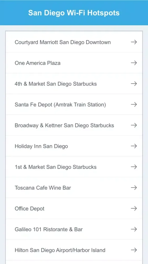 Capturas de pantalla de San Diego Wifi Locations