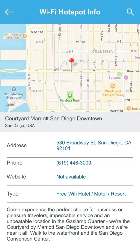 Capturas de pantalla de San Diego Wifi Locations